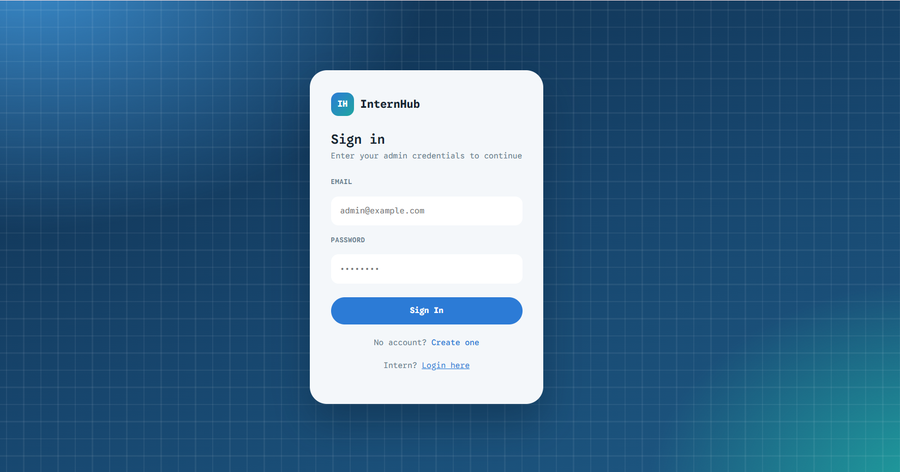 InternHub sign-in